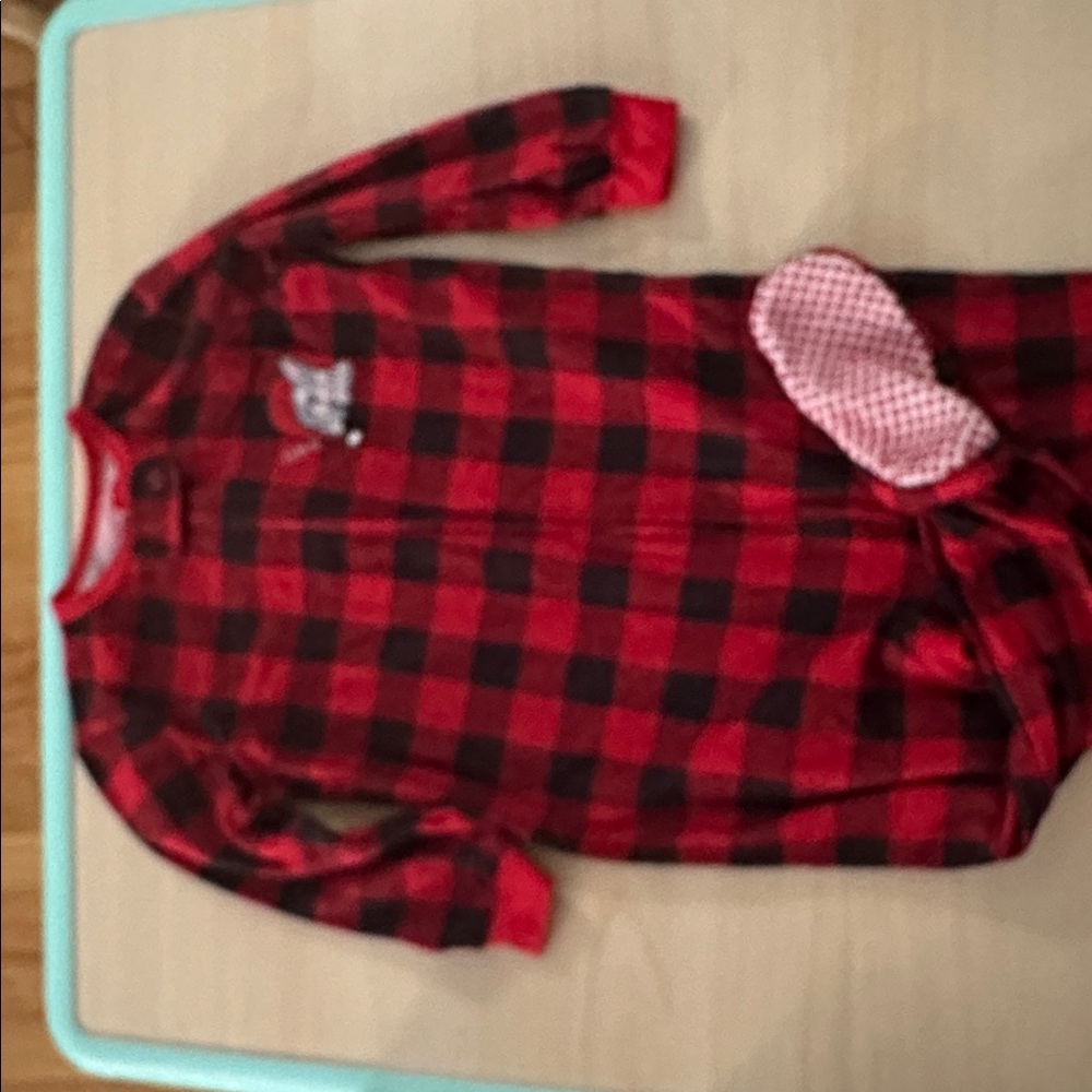 Red and Black Plaid Baby Onesie